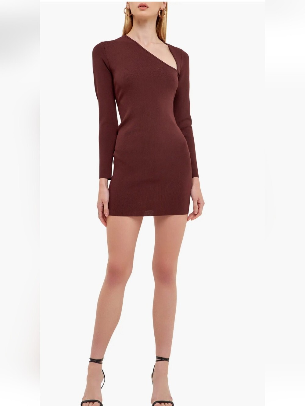 Endless Rose Asymmetric Neckline Sweater Dress